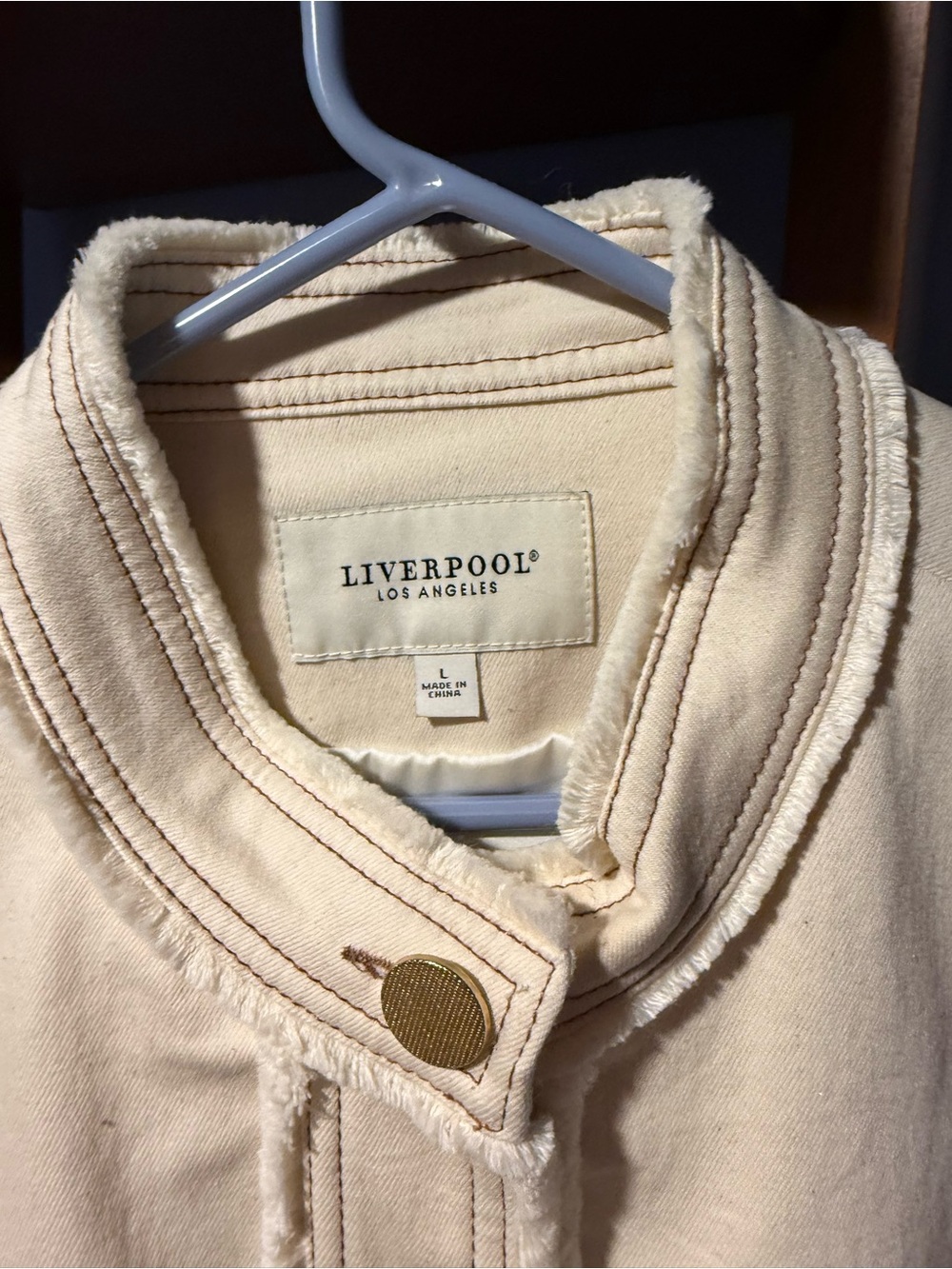 Liverpool Two-Tone Cream Textured Utility Jacket - Picture 3 of 4